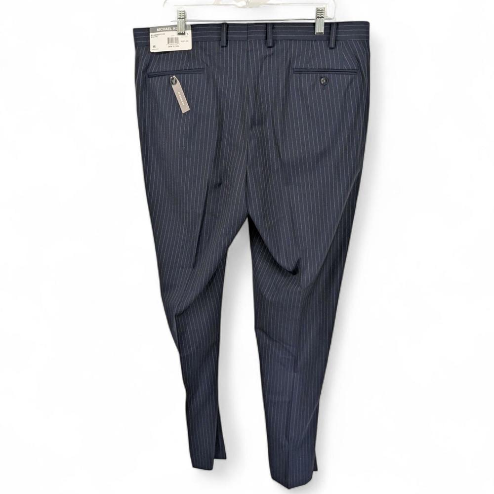 Michael Kors Men's Classic-Fit Wool-Blend Suit Dress Pants Navy Pinstripe 38x32 - Picture 3 of 6